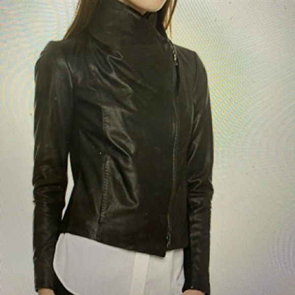 Vince Jackets & Blazers - Vince Black & Knit Wool Leather Jacket